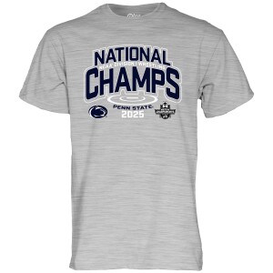 heather gray short sleeve t-shirt National NCAA Division 1 Wrestling Champs Penn State 2025